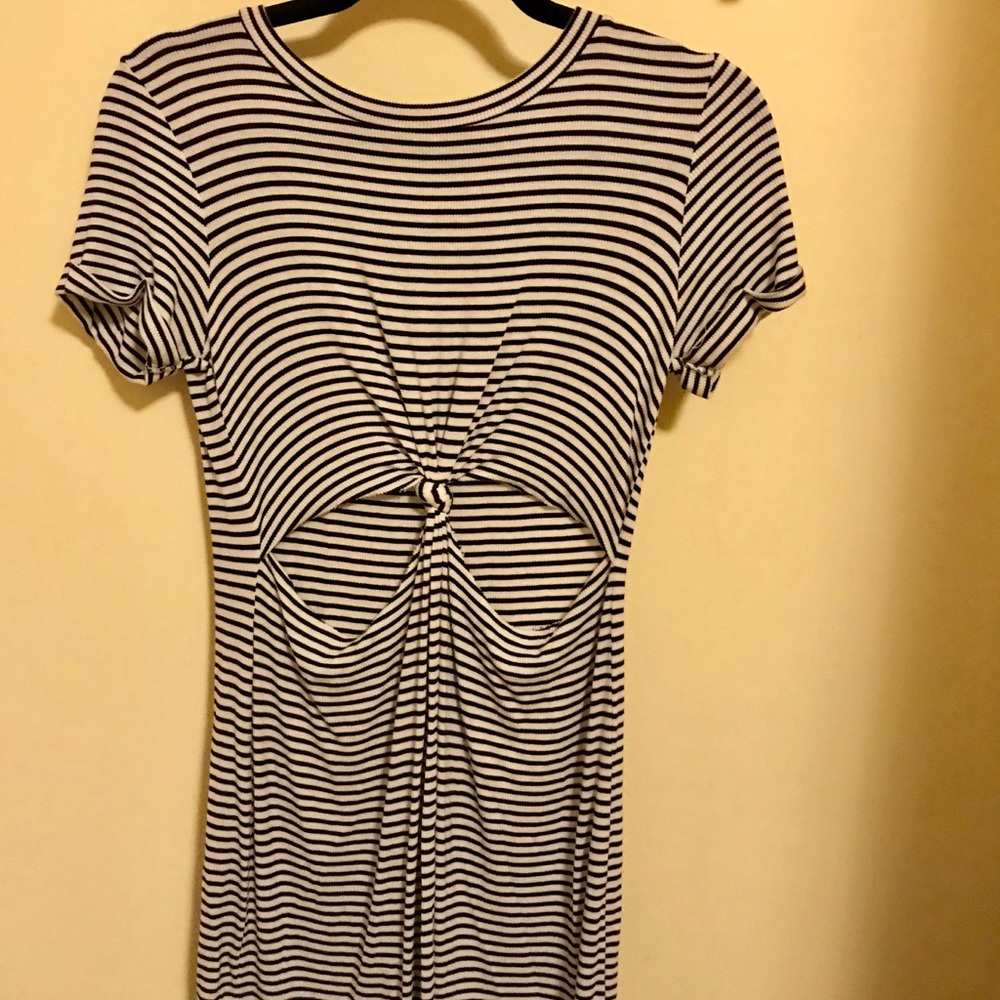 Striped cut out dress
